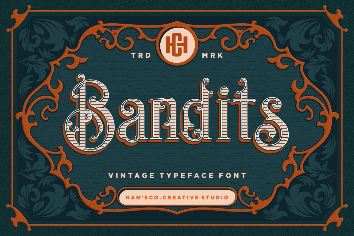 Bandits Outline Font preview